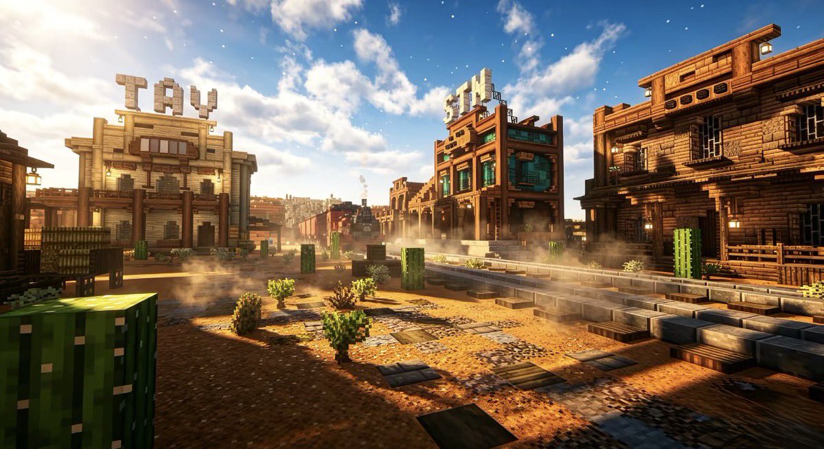 heheisig's tweet photo. Wild West Town Showcase in Minecraft https://t.co/NfZ4Atg1T7