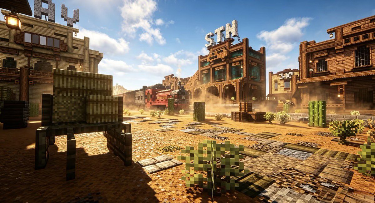 heheisig's tweet photo. Wild West Town Showcase in Minecraft https://t.co/NfZ4Atg1T7