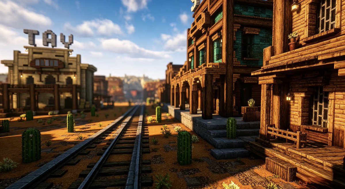 heheisig's tweet photo. Wild West Town Showcase in Minecraft https://t.co/NfZ4Atg1T7