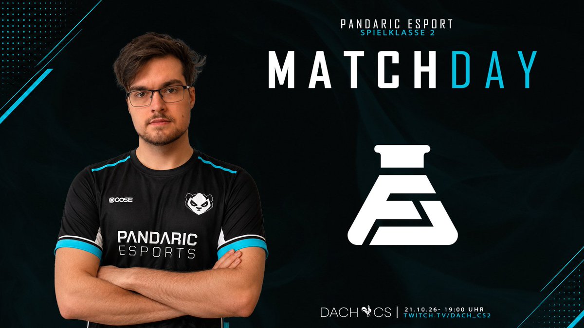 PandaricEsports's tweet photo. [#Matchday] Nach dem kurzen Spiel gestern (😒) geht es heute direkt weiter, diesmal in der Spielklasse 2 gegen @FruchtLaborCS 🧪

Live auf ttv/dach_cs2

#DachCSMasters 🐔 https://t.co/DkWCFDrWQm