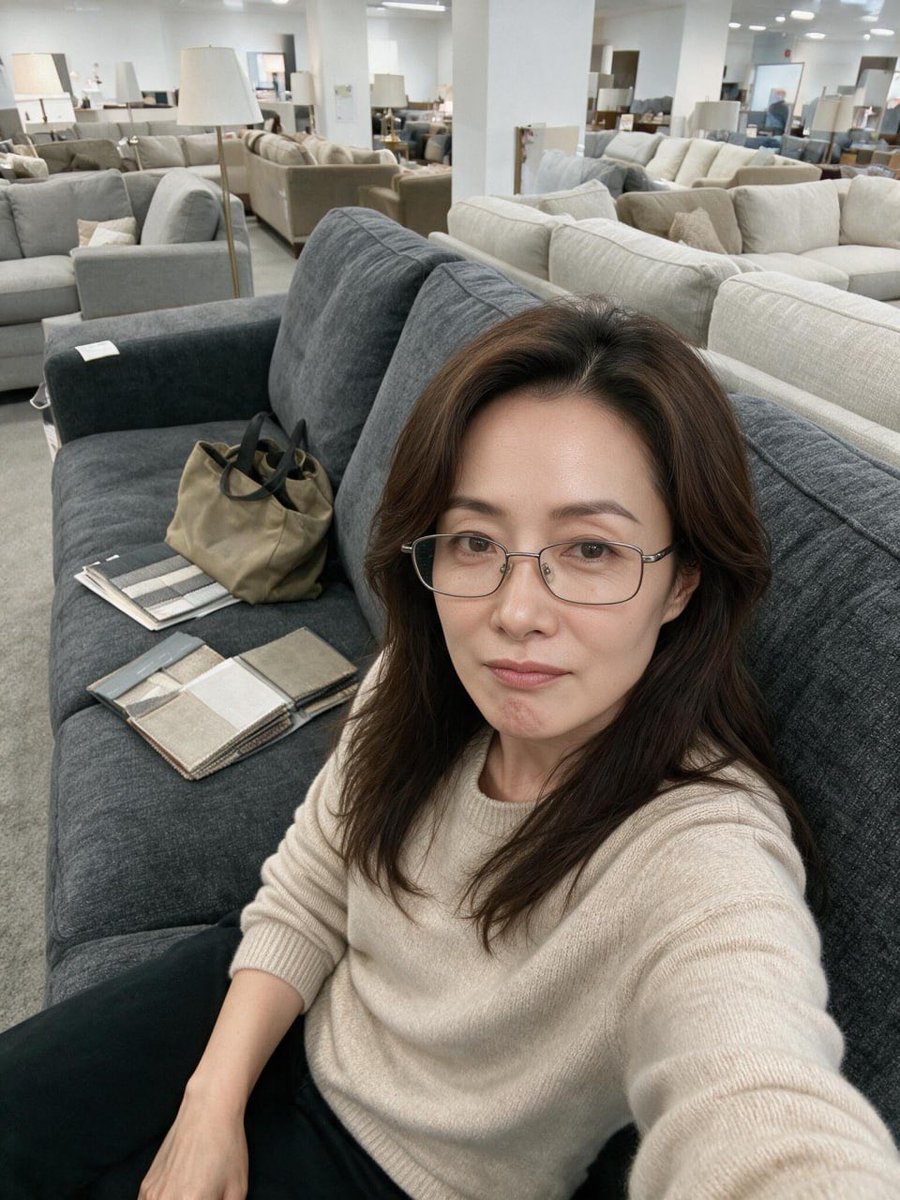 irislin_83's tweet photo. New here. 43, interior architect in Vancouver. This is me testing a sofa for a client, which is most of my job. Is it rude not to follow back everyone who says hi? https://t.co/3tQs2YPXr8