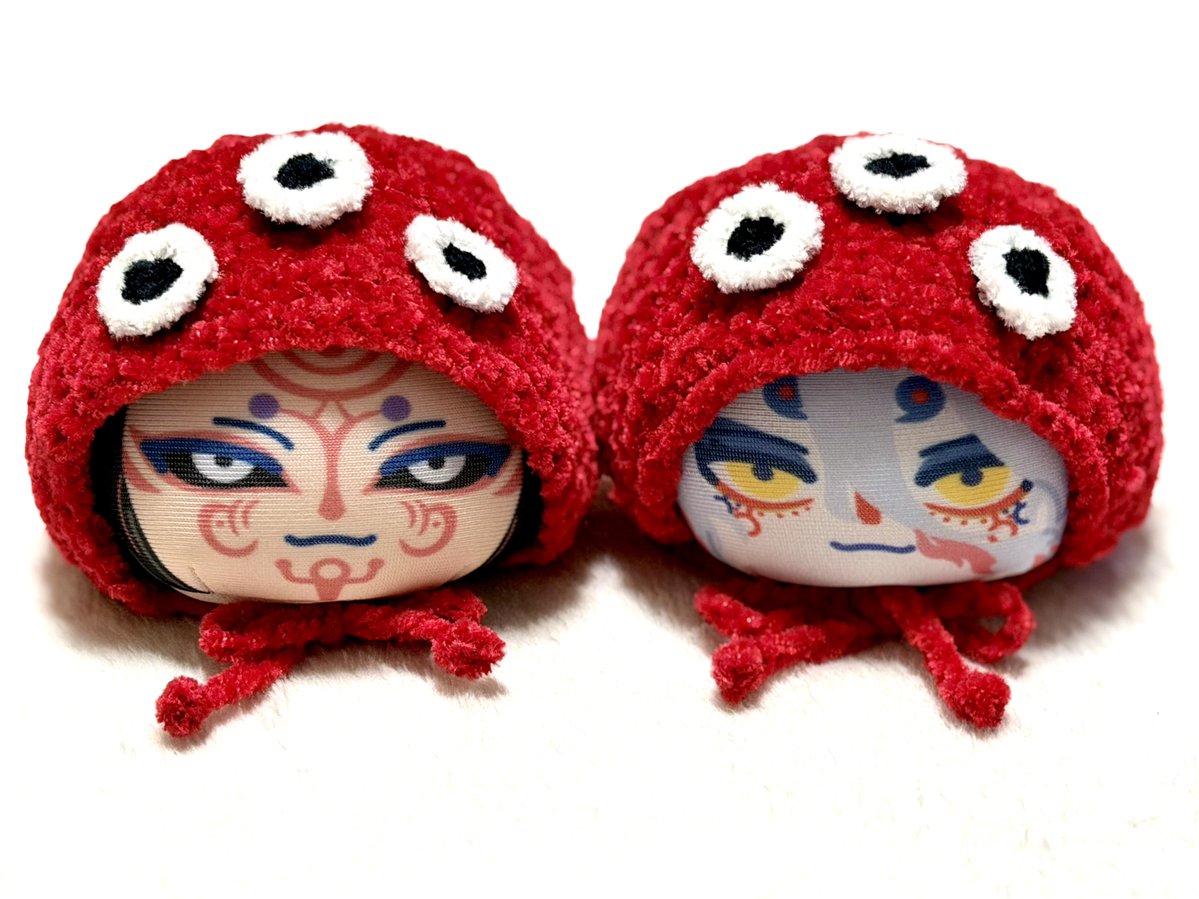 kabittta2's tweet photo. 百目ちゃんのお帽子を編みました🧶 https://t.co/LhJblIqmuU
