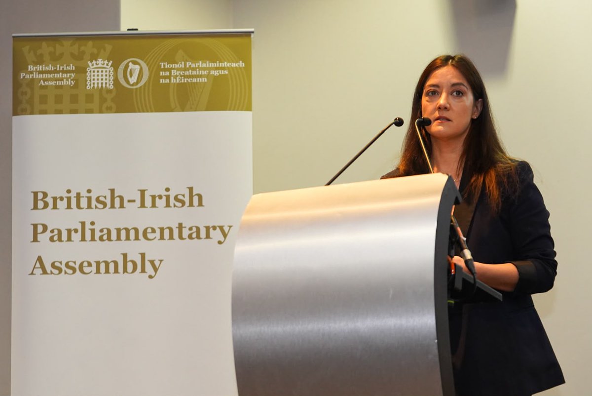 NIOgov's tweet photo. 📢 Minister for Northern Ireland Sarah Owen addressed representatives from across the UK and Ireland at the 69th British Irish Parliamentary Assembly in Sheffield this week.

🤝 She spoke on democratic partnership across our isles, and the need for strong regional leadership. https://t.co/lVVvnXuk3L