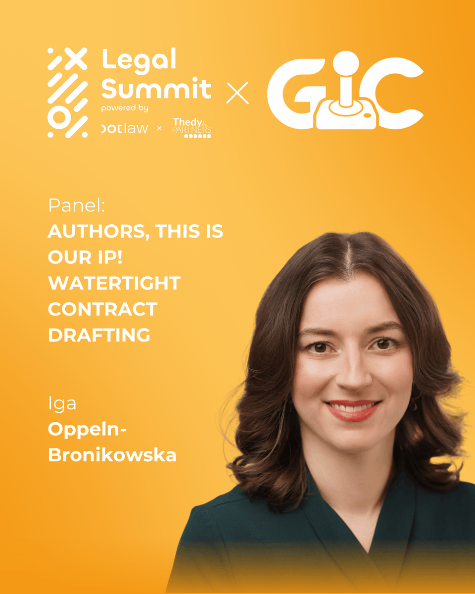 gdcon's tweet photo. A signature on a creator agreement does not close the copyright question. The author can revoke their declaration of intent or invoke their substantive creative interests long after the contract is signed. Both scenarios can be anticipated and addressed in the contract.

On this panel, we break down, among other things:

→ the hidden risks in agreements with authors and artists,
→ revocation of a declaration of intent and “substantive creative interests” in practice,
→ how to draft contracts that secure your IP rights for every contingency.
On stage:
Agnieszka Nowakowska
Tomasz Gadomski
Iga Oppeln-Bronikowska
Moderator: Łukasz Rodak

🎮 Panel: Authors, This Is Our IP! Watertight Contract Drafting
📅 22.10.2026, 11:00 to 12:00
📍 Poznań, Legal Summit × GIC

Your IP is the foundation of your business. Make it watertight from the very first contract.
#LegalSummit #GIC #gamedev #IP #copyright #contracts #dotlaw