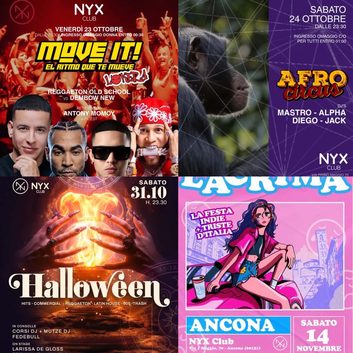 linodelbianco's tweet photo. Halloween Discoteca Nyx Ancona
Liste, tavoli 3394339511 Lino https://t.co/PYcoiBqJII
#halloween #ancona #nyx #31ottobre #afro #Milano #21ottobre #VeritaNascoste #napolibodo #PerPerdonare #Khvicha #Milo #Marracash #Crosetto #Mattarella #Fedez #Fornero #Martelli #Colaprico #Baldi https://t.co/6HL4SJ3MSE