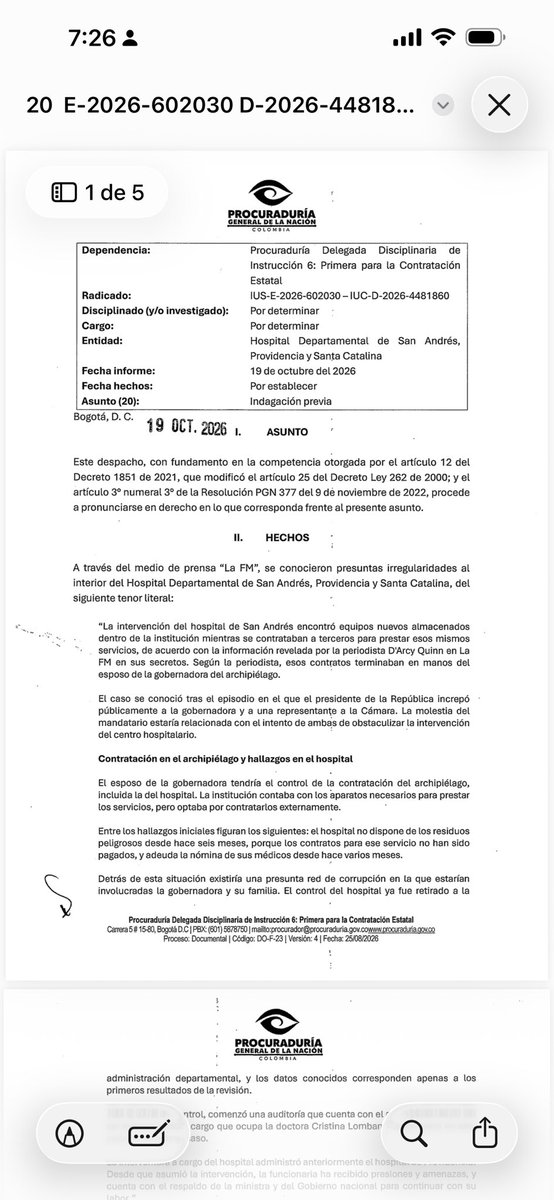 darcyquinnr's tweet photo. Atención ..@PGN_COL abrió indagación preliminar por los contratos del esposo de la representante Elizabeth Jay Pang y también la posible suspensión de la gobernadora Girley Ordóñez @lafm https://t.co/Eafp4IRF1l