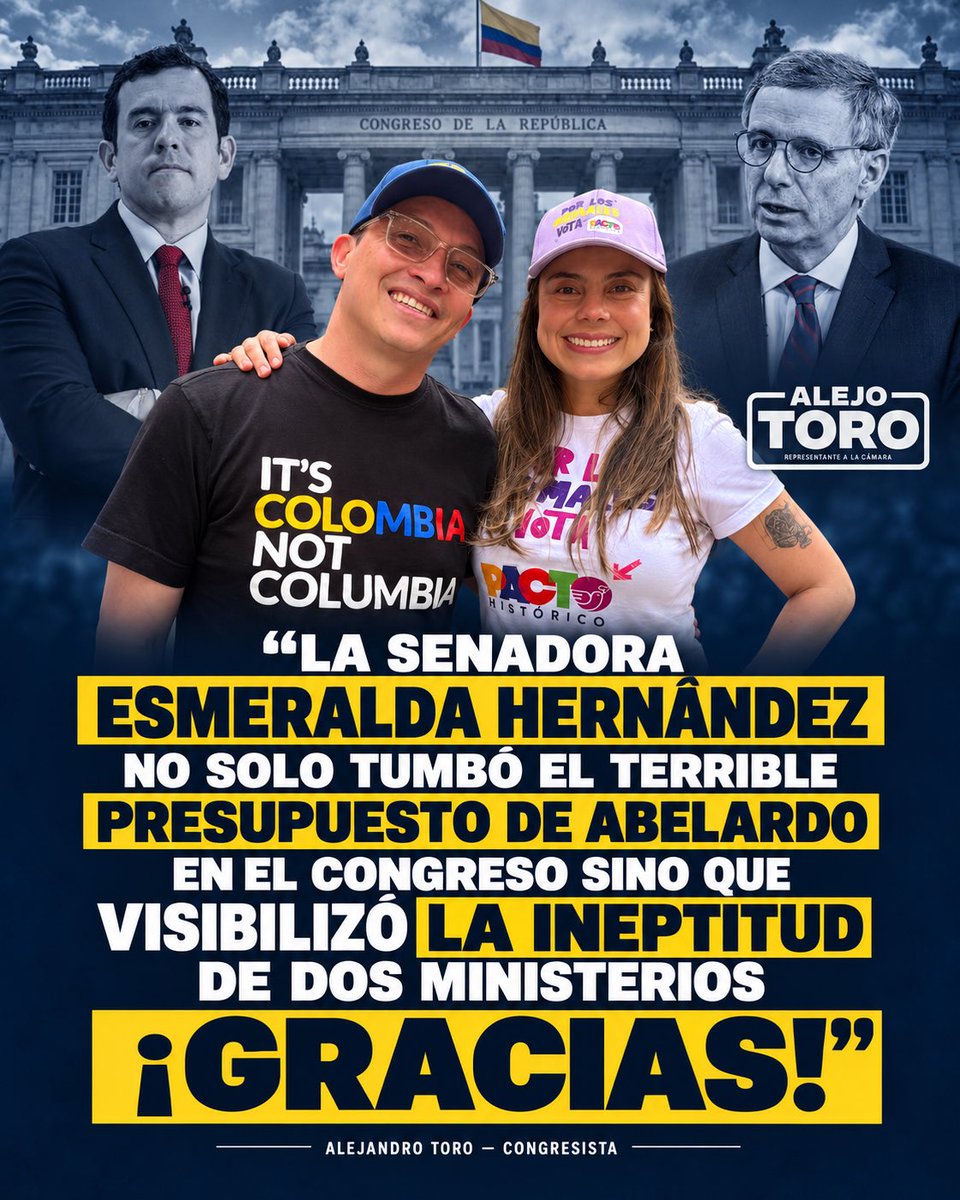 AlejoToroAnt's tweet photo. Un poco de mermelada, una aplanadora, pero si le agregas un montón de ineptitud ministerial, pasa esto. Se cae el presupuesto de la miseria de Abelardo . ¡Gracias @esmehernandezsi y su maravilloso equipo! https://t.co/zvnRu2R0E1