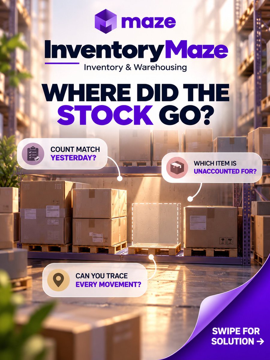 infomazeglobal's tweet photo. Every move. Verified. ๐ฆ Barcode checks at every handoff help teams track inventory from picking to packing and transfer.
Explore now: https://t.co/oBSEMEGDH7
#InventoryMaze #WarehouseTech #InventoryTracking #BarcodeScanning #SupplyChain #MazeGlobal https://t.co/tBonlnR8mb