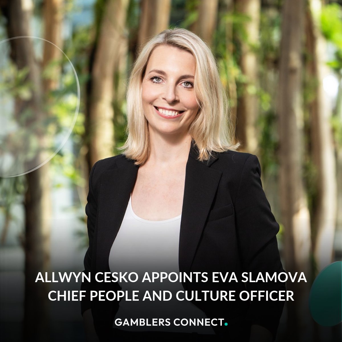 GamblersConnect's tweet photo. Allwyn Cesko announced the appointment of Eva Slamova as its new Chief People and Culture Officer on October 20, 2026. 

Read more: https://t.co/xTMUaj13jB

#igaming #allwyn #allwyncesko #igamingnews #igamingindustry https://t.co/se2BPsVgzW