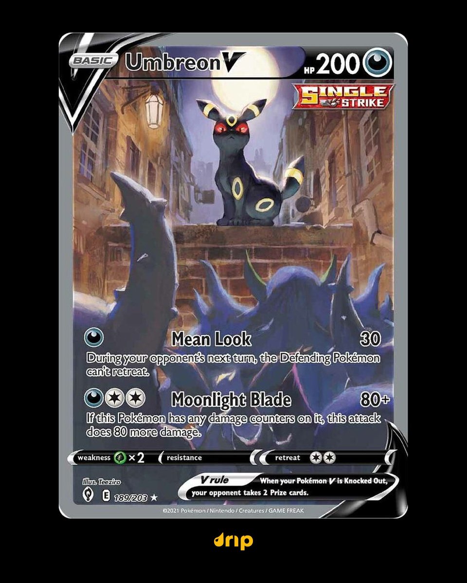 dripshop_live's tweet photo. Same Umbreon. Same full moon. 18 years apart. 🌕

Which one would you want MORE?

🔵 Umbreon (Skyridge, 2003) $397
🟠 Umbreon V Alt Art (Evolving Skies, 2021) $378 https://t.co/LksFtJEBo5