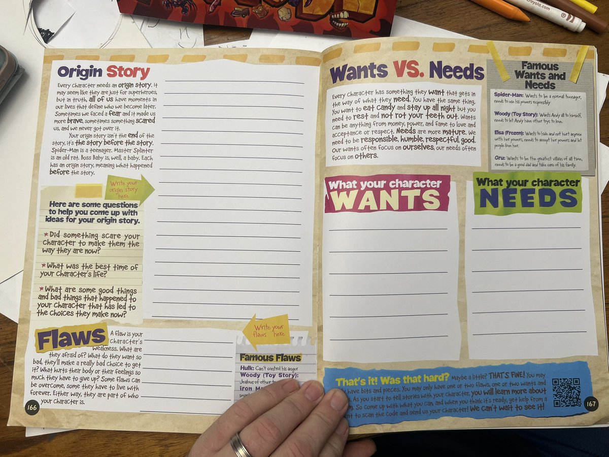 AXECOP's tweet photo. In a recent volume we creates this kids’ guide on coming up with a character, including ways to think about who they are and what their story is. Kids send in characters that may be part of a story we publish down the road. https://t.co/p2pCZyN8ex