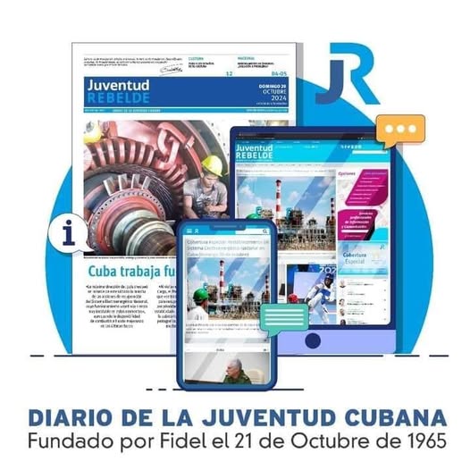 alfonso_noya's tweet photo. Abrazo al colectivo de @JuventudRebelde, siempre joven, renovándose, sobreponiéndose a dificultades para estar donde más se necesite, parecerse a los tiempos y a la #Cuba que aman y defienden desde la comunicación social. Honremos también este día a sus fundadores

#CubaComunica https://t.co/alWyfNTzY4