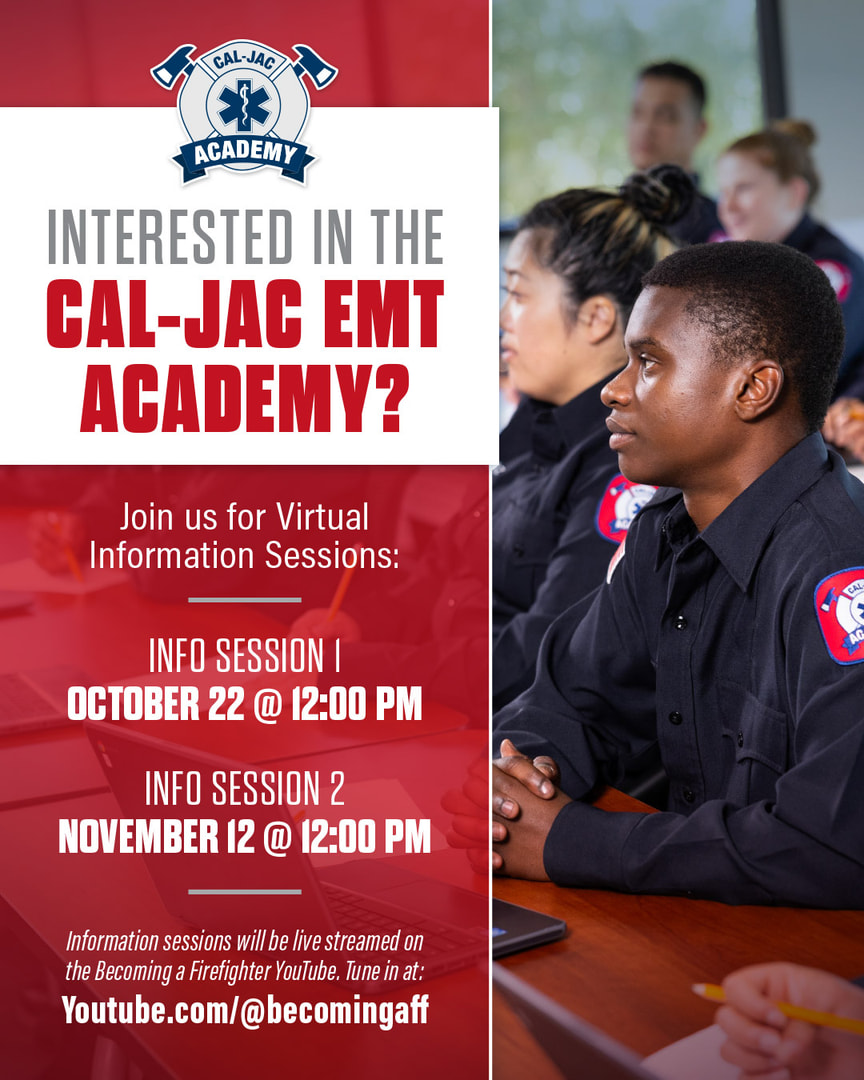 BecomingaFF's tweet photo. If you have questions about the Cal-JAC EMT Academy in Sacramento, join our upcoming info sessions to have your questions answered! Tune in LIVE at https://t.co/tdoCvGL9eu
#sandiego #firefighter #academy #applynow #apprentice #emt https://t.co/kdiguye9cx