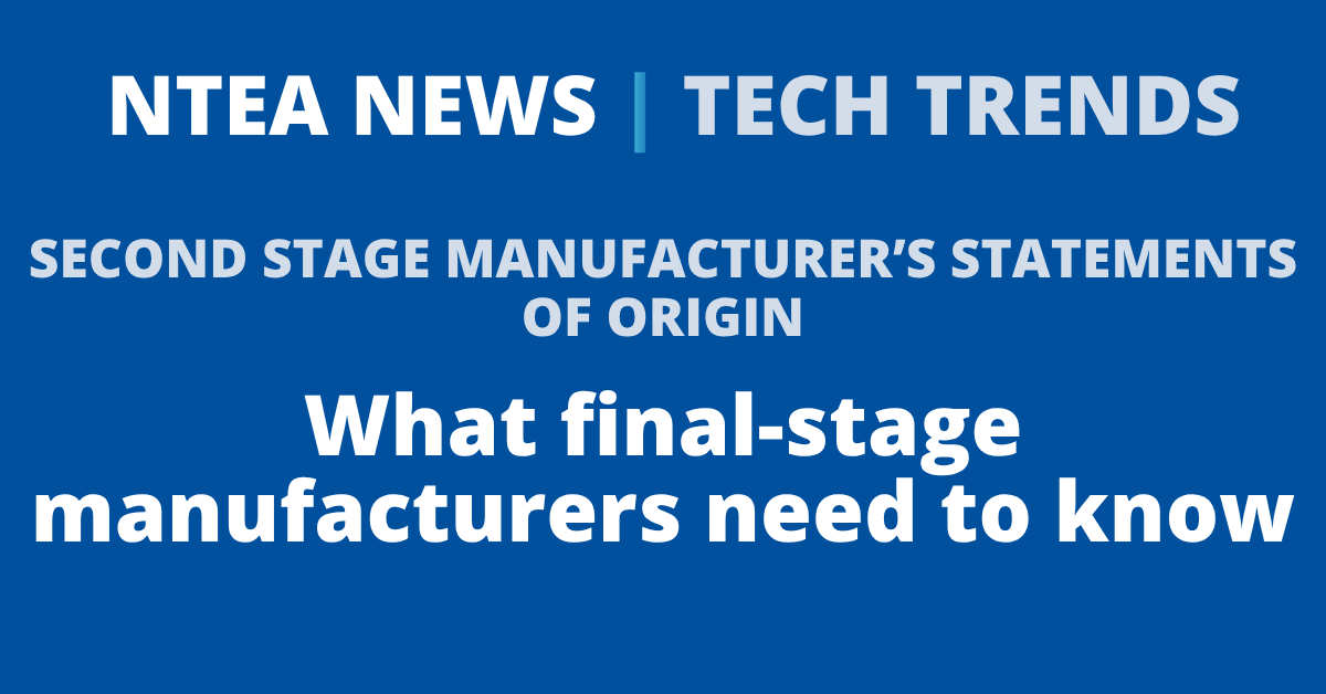 nteanews's tweet photo. Second Stage Manufacturer’s Statements of Origin can play a key role in titling + licensing completed work trucks. Learn what final-stage manufacturers need to know about varying state requirements. Member login required. https://t.co/MyINw8FG8u #WorkTrucks #VehicleCompliance https://t.co/NPlZjp9Rly