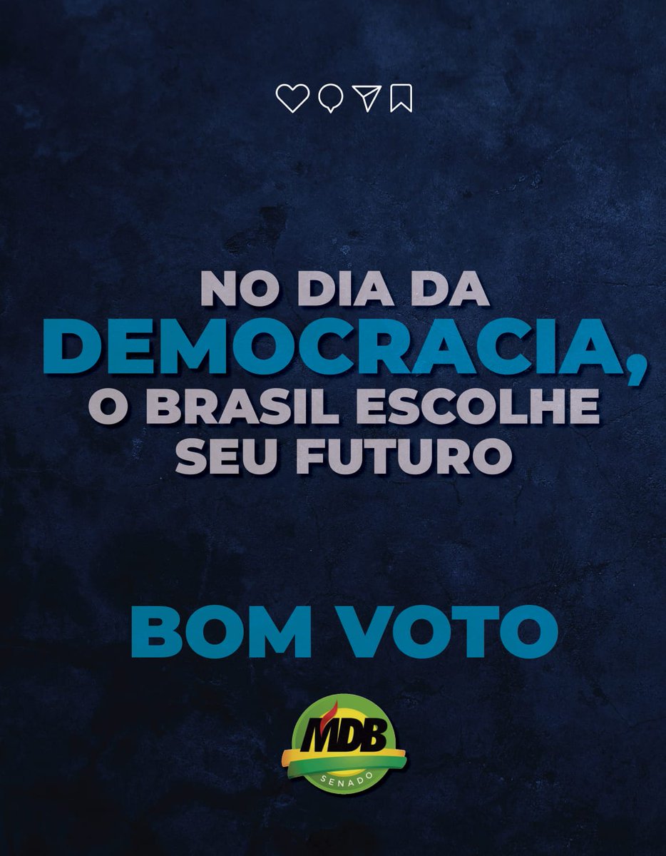 mdbnosenado's tweet photo. Hoje, 25 de outubro, celebramos o Dia da Democracia. 🗳️🇧🇷 
O voto é a expressão da liberdade de escolha e da participação cidadã na construção do futuro do Brasil. Cada voz importa!
Bom voto!
#MDB #MDBnoSenado #Eleicoes2026 https://t.co/7Ay524OEAA