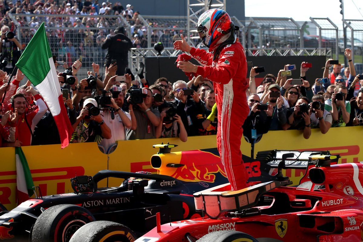 KRaikkonenBR's tweet photo. "Fucking finally" disse Kimi Räikkönen pelo rádio após vencer a sua última corrida na Fórmula 1 com a Ferrari em Austin 2018. 

Quis o destino que a última vitória do Iceman fosse no mesmo dia que ele conquistou o título mundial em 2007.

#Kimi7 #F1 #USGP #Austin #Ferrari https://t.co/XJJztsxIMp
