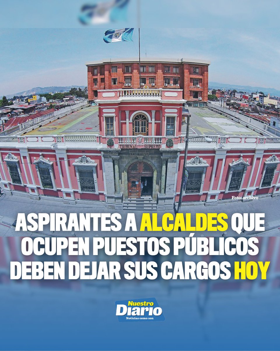 🗳️⚖️ ASPIRANTES A ALCALDES DEBEN DEJAR SUS CARGOS HOY ⚖️🗳️ Los funcionarios y empleados públicos que busquen ser alcaldes en las elecciones de 2027 y traba…