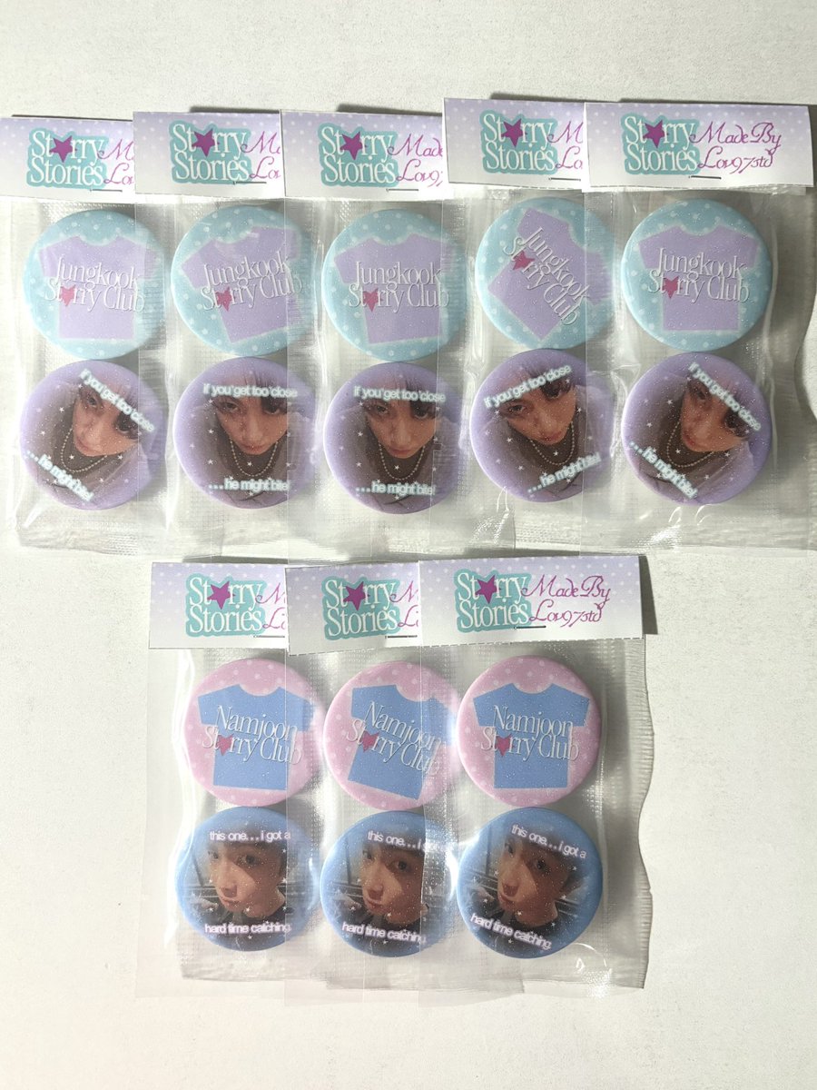lov97std's tweet photo. #lov97wts ph lfb wts !

namkook starry stories button pins set 

★ ₱80 each set only 
★ payo / 1 week dop 
★ (3) nj , (5) jk avail 

reply mine + version or dm to claim https://t.co/IRgpiUEauB