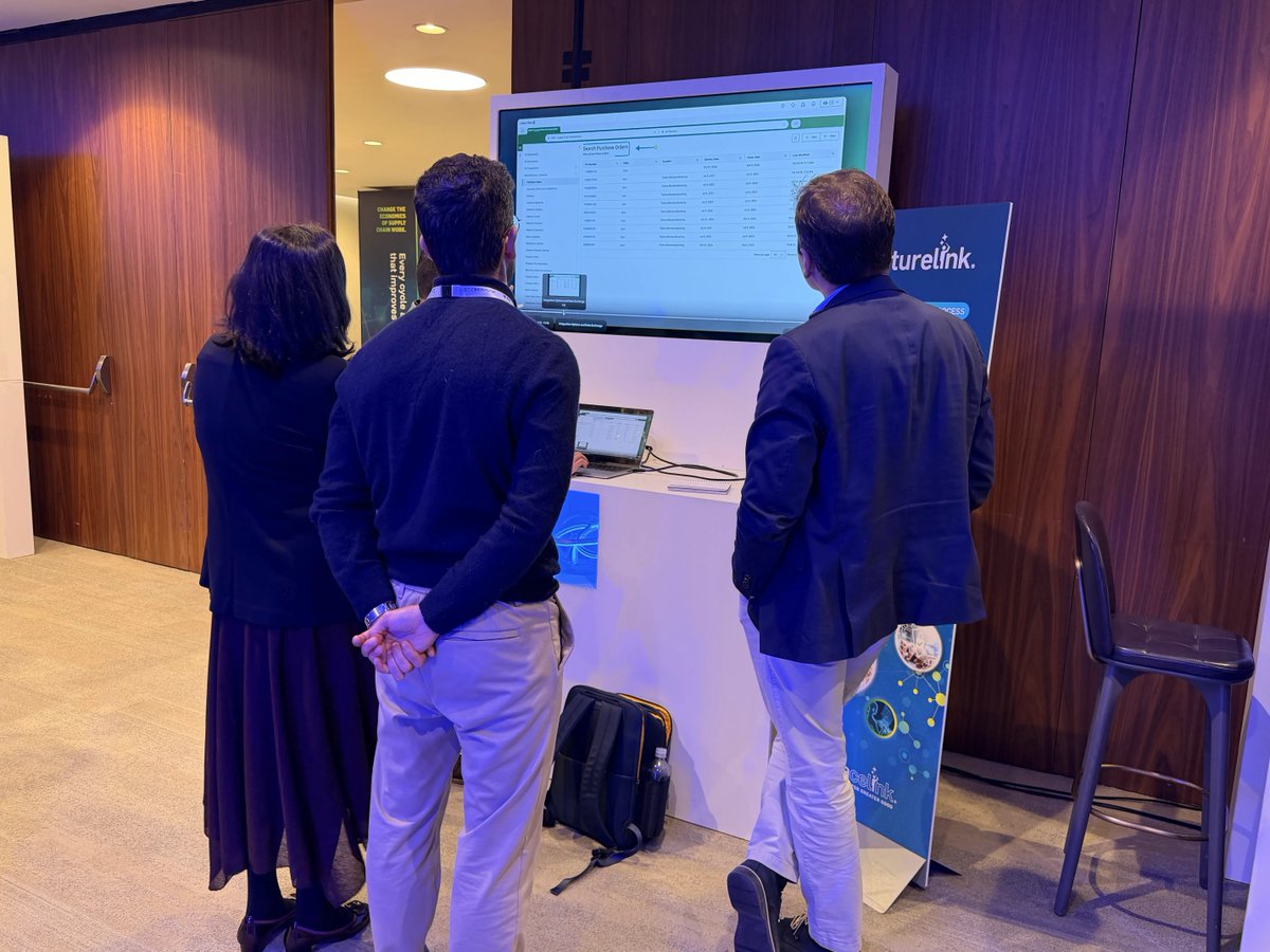 TraceLink's tweet photo. The #FutureLink2026 Solution Fair is underway! 

Attendees are seeing OPUS Agents perform order and chargeback validation, inventory monitoring, and invoice verification across External Manufacturing, Logistics, and Commerce, alongside partner solutions and real-world use cases. https://t.co/iLILixV8Qe