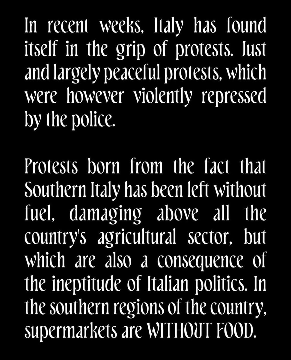 thinkgwen's tweet photo. this is a brief summary of what is happening in my country, italy

please guys talk about italy, france, spain, and albania, many protests are taking place in these countries, and we are being censored by the government, as well as arrested and beaten by the police https://t.co/nm1y0xO9PF