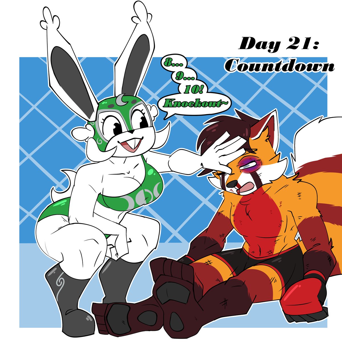 hallow_thorn's tweet photo. #Fightober day 21: Countdown. Yue seems to have had no trouble completely desimating this poor red panda. Anyone think they would fare better? https://t.co/xJojps9DTI