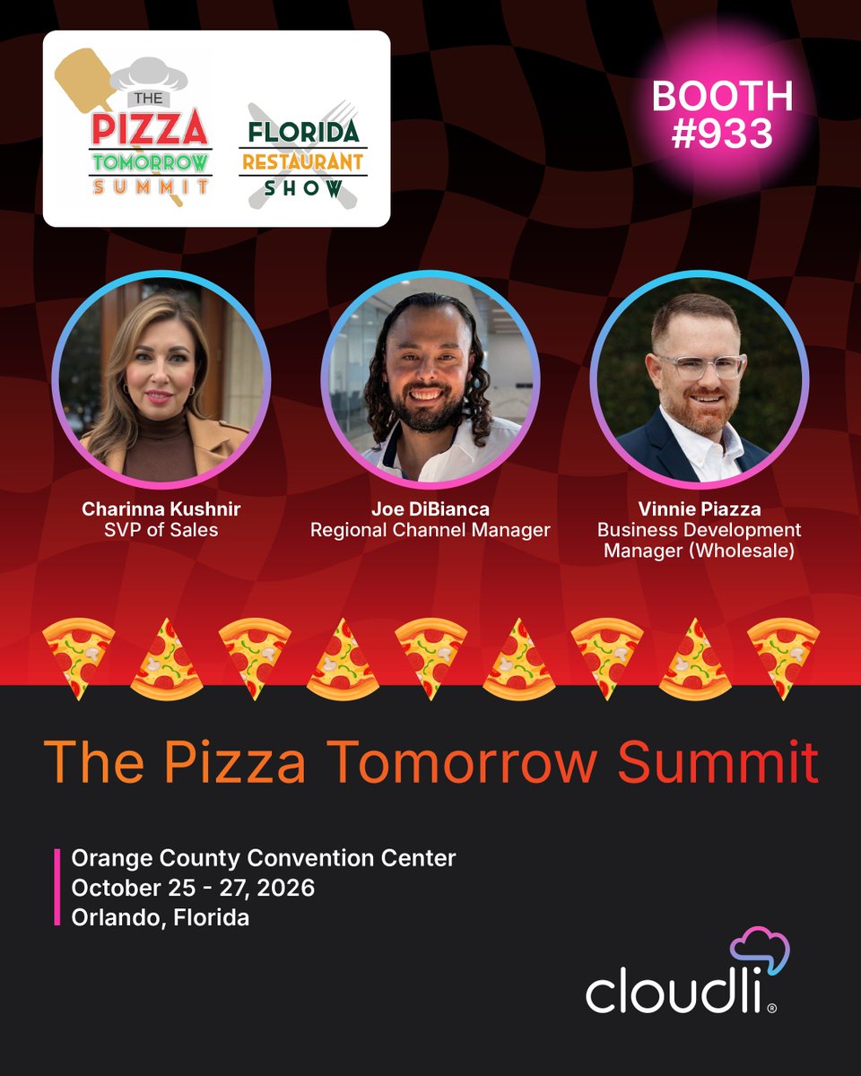 getcloudli's tweet photo. Every call could be an order. 🍕

Meet #Cloudli at the Pizza Tomorrow Summit, Oct. 25–27 in Orlando, and discover smarter #communications for restaurants.

Booth 933. https://t.co/jw0rtBlvhM