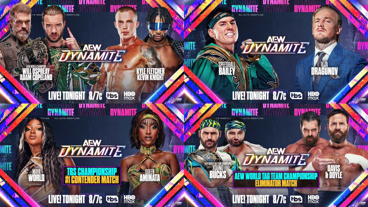 AEW's tweet photo. #AEWDynamite is LIVE TONIGHT at 8/7c on TBS + HBO Max; don't miss it! https://t.co/xs5p0vRjHP