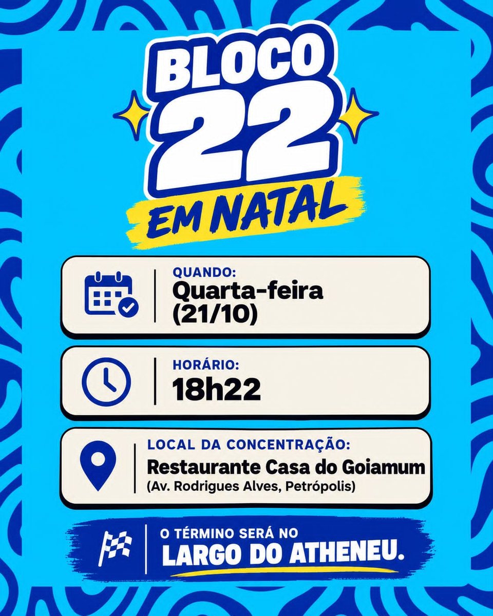 BlogdoBG's tweet photo. Bloco 22 ganha as ruas de Natal nesta quarta (21) e terá comando de André Fernandes em Mossoró na quinta (22). https://t.co/NiE5AtIUvK https://t.co/aM4bu8Kqpn