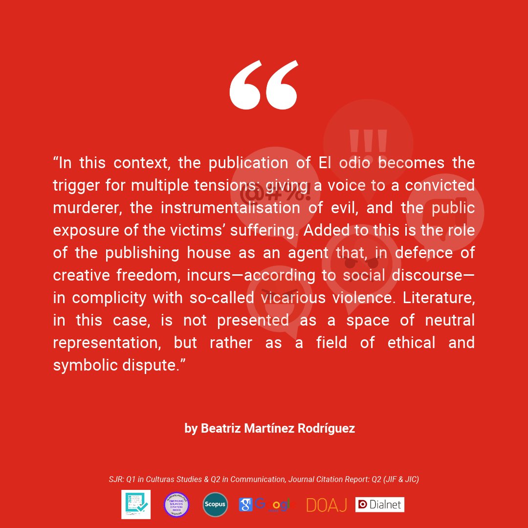 JournalCommSoc's tweet photo. 📄"The Devil’s Pen": Hatred and Conflict of Rights on X Surrounding the Publication of "El odio” by Beatriz Martínez Rodríguez

🔍 https://t.co/kB5lP2qfpy

#OpenAccess #Communication #Academic #SocialMedia #Hate https://t.co/7NpgJ4hXzt