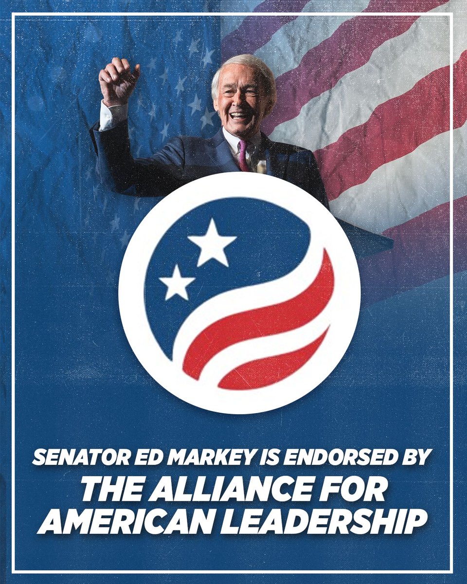 EdMarkey's tweet photo. Honored to receive the endorsement of the Alliance for American Leadership, a true leader in our work to champion humanitarian aid, global public health, and international cooperation. https://t.co/o2pJ9Q0nZa