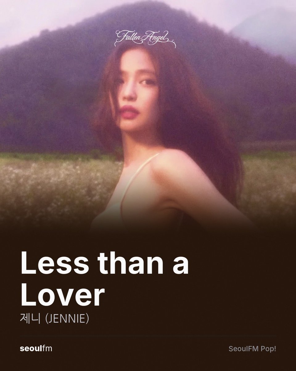 seoulfm's tweet photo. 제니 (JENNIE) — Less than a Lover กำลังออนแอร์จาก Fallen Angel (Digital EP) ฟังอยู่ไหม เพลงนี้ให้อารมณ์แบบไหน มาแชร์กัน 🎧
สดจากโซล ลิงก์ในไบโอ 📡

#NowPlaying #KPOP #เพลงเกาหลี #seoulfm https://t.co/MSvaj3gXDw