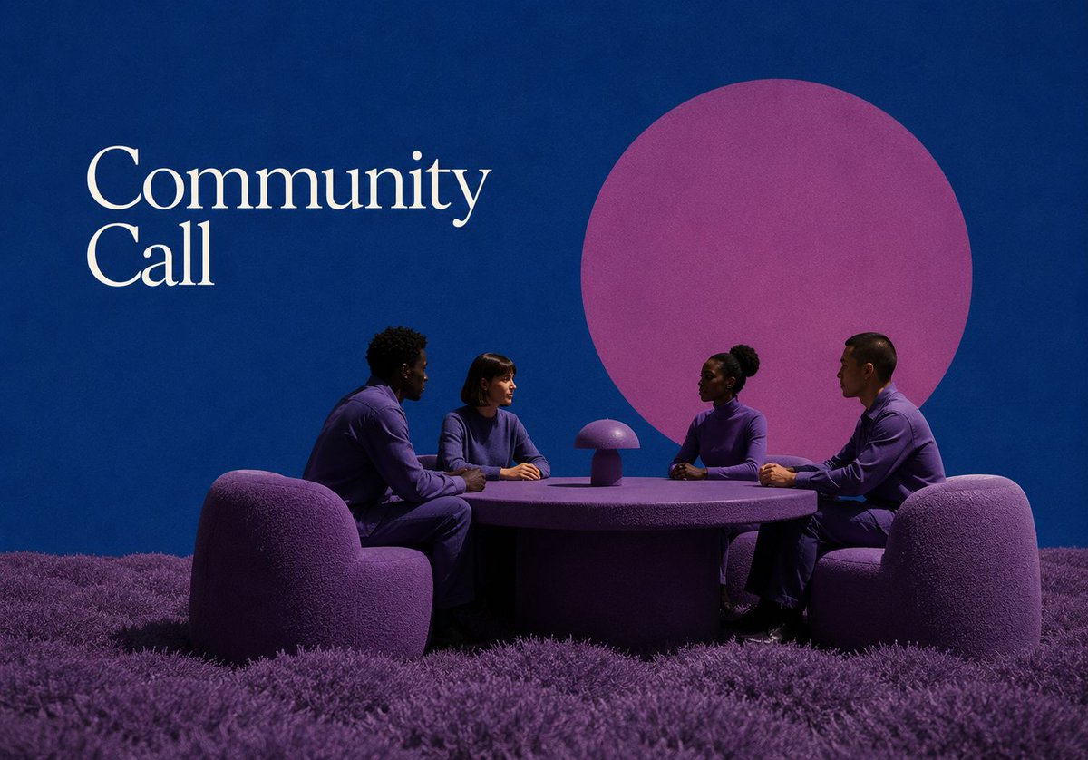 asksensay's tweet photo. Community call starts in one hour, 15:00 UTC. Product, token and open Q&amp;A, live with the team. Link in the reply. https://t.co/ugujkaTwIC