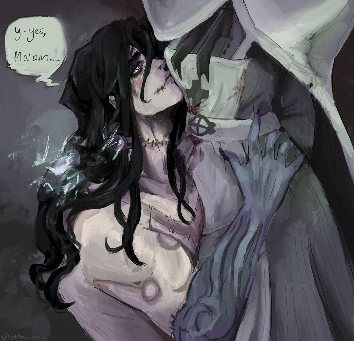 Hexxhorn's tweet photo. Yes ma’am… Thank you ma’am….

#deadlock #victor #nurseharrow #frankennurse https://t.co/a58YH3rpVb