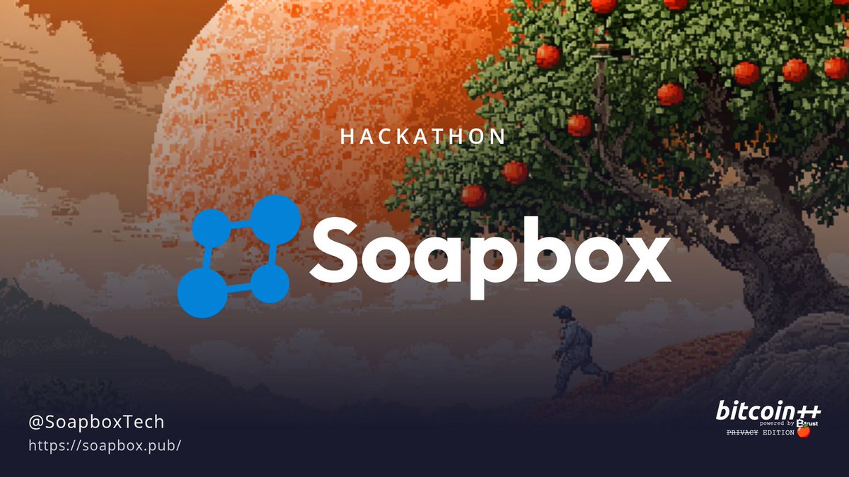 btcplusplus's tweet photo. Please join us in welcoming  Soapbox (@SoapboxTech) to bitcoin++ Seoul, privacy edition 🍎 as a Hackathon sponsor https://t.co/HhzovFXHzT