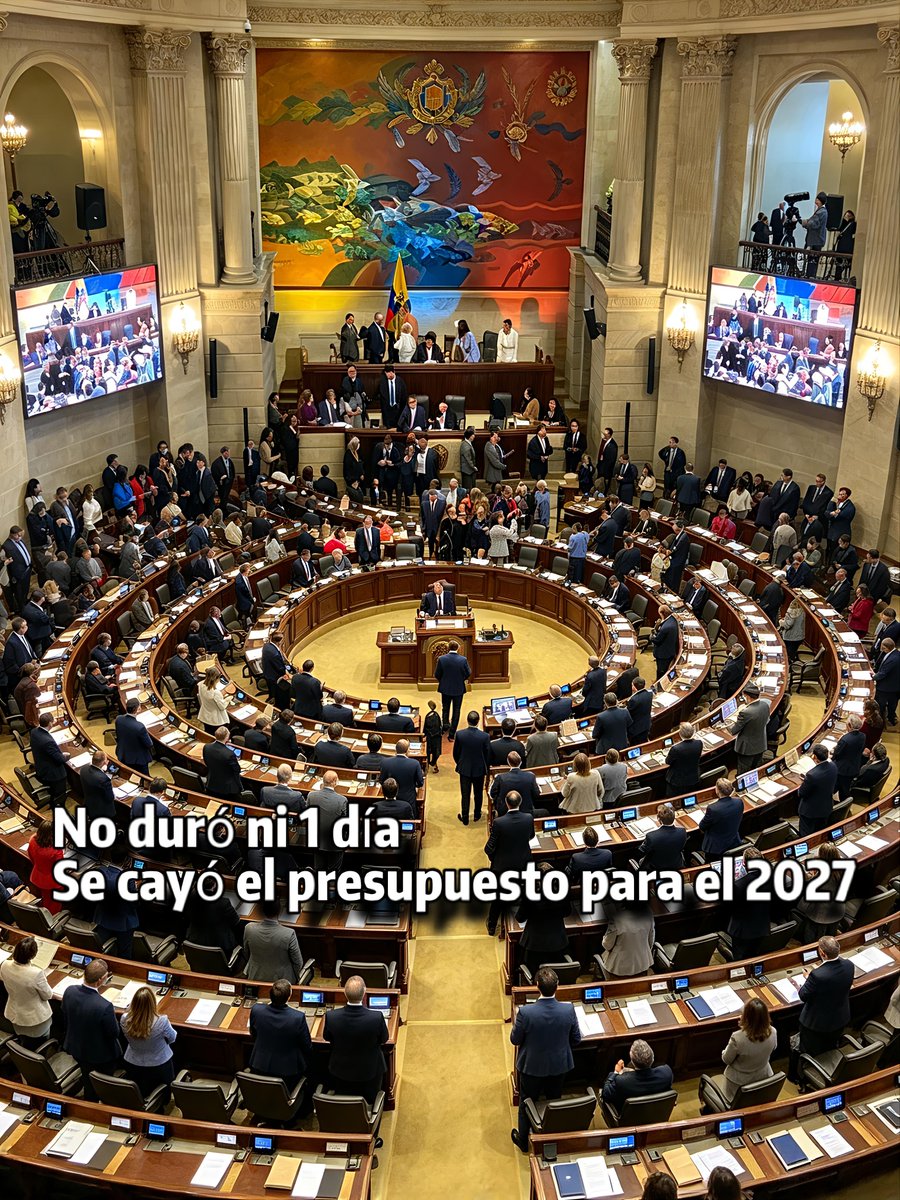 Jessie_Heyder's tweet photo. No les duró ni 1 día, se les cayó el presupuesto para el 2027 ⚠️🇨🇴🔍

#urgente #noticias #politica #colombia #hoy https://t.co/wpMXLu4QQW