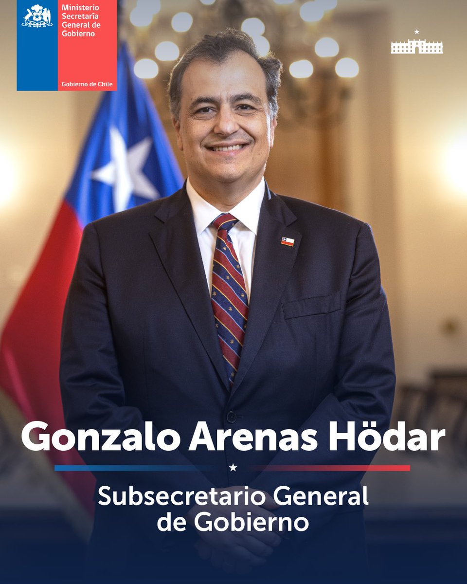 GobiernodeChile's tweet photo. El Presidente, José Antonio Kast, ha designado a Gonzalo Arenas Hödar como subsecretario General de Gobierno. https://t.co/clG0M7LNYN