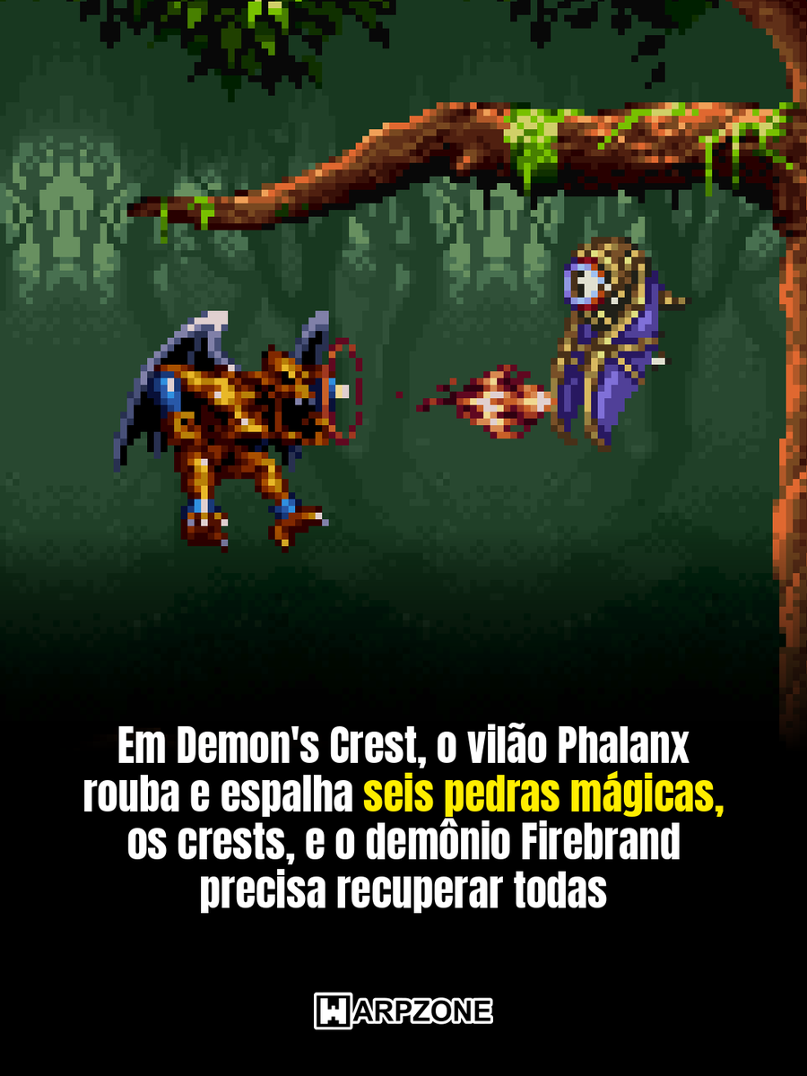 WarpZoneMe's tweet photo. O demônio de Demon’s Crest faz 32 anos no SNES hoje. No Super Nintendo, o Firebrand corre atrás de seis crests roubados, ganha formas novas de gárgula e nasceu como inimigo em Ghosts ‘n Goblins.

#DemonsCrest #SuperNintendo #WarpZone https://t.co/BQ4AzCXB9J