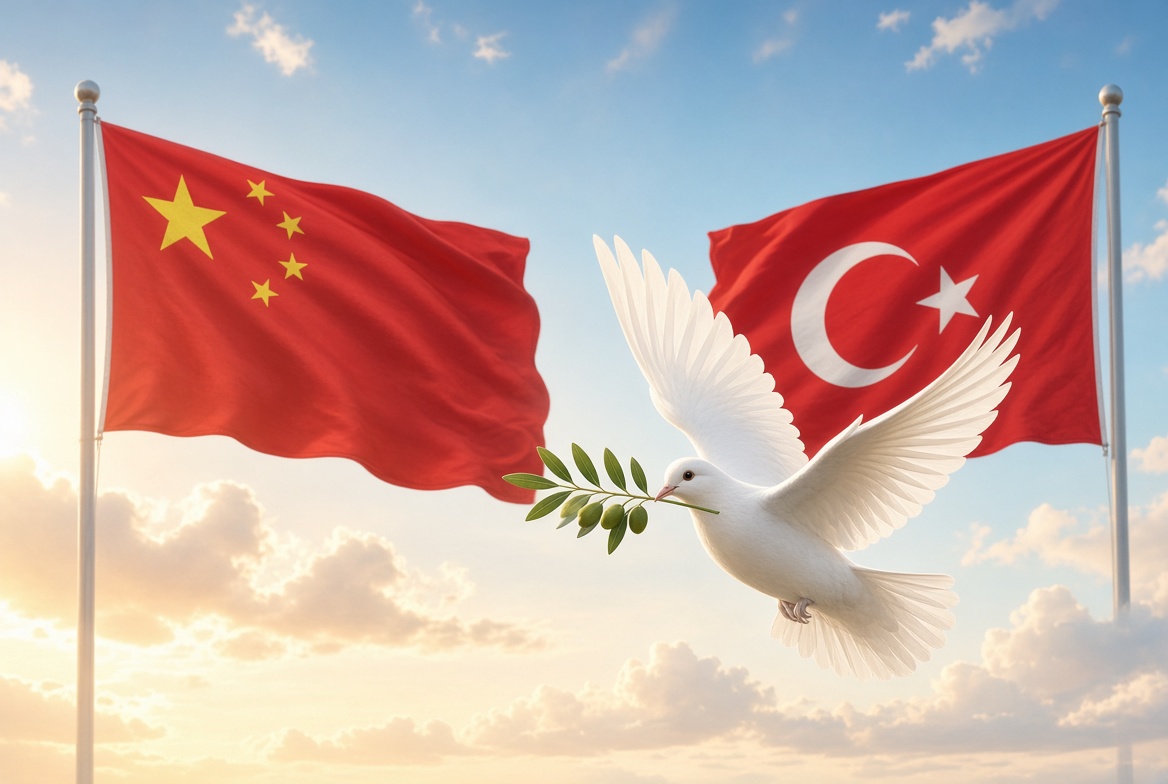 Starskysici's tweet photo. 🕊️ 和平推文 | Barış Paylaşımı

最近，X平台上因一张将土耳其国旗与“海绵宝宝”中跳伞派大星对比的图片，引发中土网民之间的趣味对峙，长城笑话、旗帜互动与历史调侃迅速升温，甚至被戏称为“第一次推特战争”。表面热闹，实则多是算法放大的网络玩笑，双方官方关系与民间经贸、旅游往来仍在稳步推进。

历史上，中土文明曾通过丝绸之路彼此照见：瓷器与丝绸东去，马匹与香料西来；今天，两国在基建、新能源、贸易结算等领域持续合作，2026年土耳其对中国公民免签更便利了人员往来。网络上的针锋相对，往往源于信息不对称与民族情绪的瞬时发酵，而非根本对立。理性看待，任何国家都有自己的历史叙事与文化自豪，用玩笑回应玩笑可以，但不必升级为敌意。

和平不是回避差异，而是在差异中寻找共处之道。中土两国都是拥有悠久文明的大国，人民勤劳智慧，对美好生活的追求并无二致。与其在评论区互送“礼物”，不如多分享彼此的美食、音乐、风景与真实故事——伊斯坦布尔的海峡落日与北京的胡同烟火，都值得被善意看见。

愿理性的声音多一些，和平鸽飞得远一些。中土人民本无仇，网络喧嚣终会散，留下的仍是可以并肩而行的路。

——来自希望看到更多微笑而非怒火的普通人

Son günlerde X platformunda, Türk bayrağını SüngerBob’daki paraşütlü Patrick’e benzeten bir görsel nedeniyle Türk ve Çinli kullanıcılar arasında eğlenceli bir atışma başladı. Çin Seddi esprileri, bayrak göndermeleri ve tarihsel takılmalar hızla yayıldı; kimileri buna “Birinci Twitter Savaşı” adını verdi. Görünüşte hararetli olsa da, aslında algoritmanın büyüttüğü çevrimiçi bir şakadan ibaret. İki ülke arasındaki resmi ilişkiler ile ticaret ve turizm bağları ise istikrarlı şekilde ilerliyor.

Tarihte Çin ve Türk medeniyetleri İpek Yolu aracılığıyla birbirini tanıdı: porselen ve ipek doğuya, atlar ve baharatlar batıya gitti. Bugün iki ülke altyapı, yeni enerji ve ticaret gibi alanlarda iş birliğini sürdürüyor; 2026’da Türkiye’nin Çin vatandaşlarına vize muafiyeti getirmesi de insan hareketliliğini kolaylaştırdı. İnternetteki karşıtlıklar çoğunlukla bilgi asimetrisi ve anlık milli duygulardan kaynaklanıyor, temel bir düşmanlıktan değil. Her milletin kendi tarih anlatısı ve kültürel gururu vardır; şakaya şakayla cevap vermek mümkün, ama bunu düşmanlığa dönüştürmeye gerek yok.

Barış, farklılıkları yok saymak değil, farklılıkların içinde birlikte yaşama yolu bulmaktır. Çin ve Türkiye, köklü medeniyetlere sahip iki büyük ülkedir. İnsanları çalışkan ve zekidir; güzel bir yaşam arayışında aynıdır. Yorumlarda birbirine “hediye” göndermek yerine, birbirimizin yemeklerini, müziklerini, manzaralarını ve gerçek hikâyelerini paylaşsak daha iyi olmaz mı? İstanbul Boğazı’nın gün batımı ile Pekin’in hutong ışıkları, iyi niyetle görülmeyi hak ediyor.

Akılcı sesler çoğalsın, barış güvercini daha uzağa uçsun. Çin ve Türk halkları arasında düşmanlık yoktur; internetteki gürültü dağılır, geriye yan yana yürünebilecek bir yol kalır.

——Daha fazla gülümseme, daha az öfke görmek isteyen sıradan birinden.