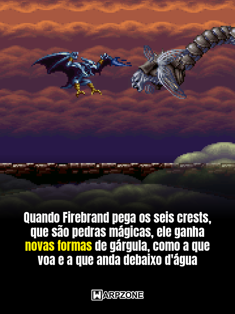 WarpZoneMe's tweet photo. O demônio de Demon’s Crest faz 32 anos no SNES hoje. No Super Nintendo, o Firebrand corre atrás de seis crests roubados, ganha formas novas de gárgula e nasceu como inimigo em Ghosts ‘n Goblins.

#DemonsCrest #SuperNintendo #WarpZone https://t.co/BQ4AzCXB9J