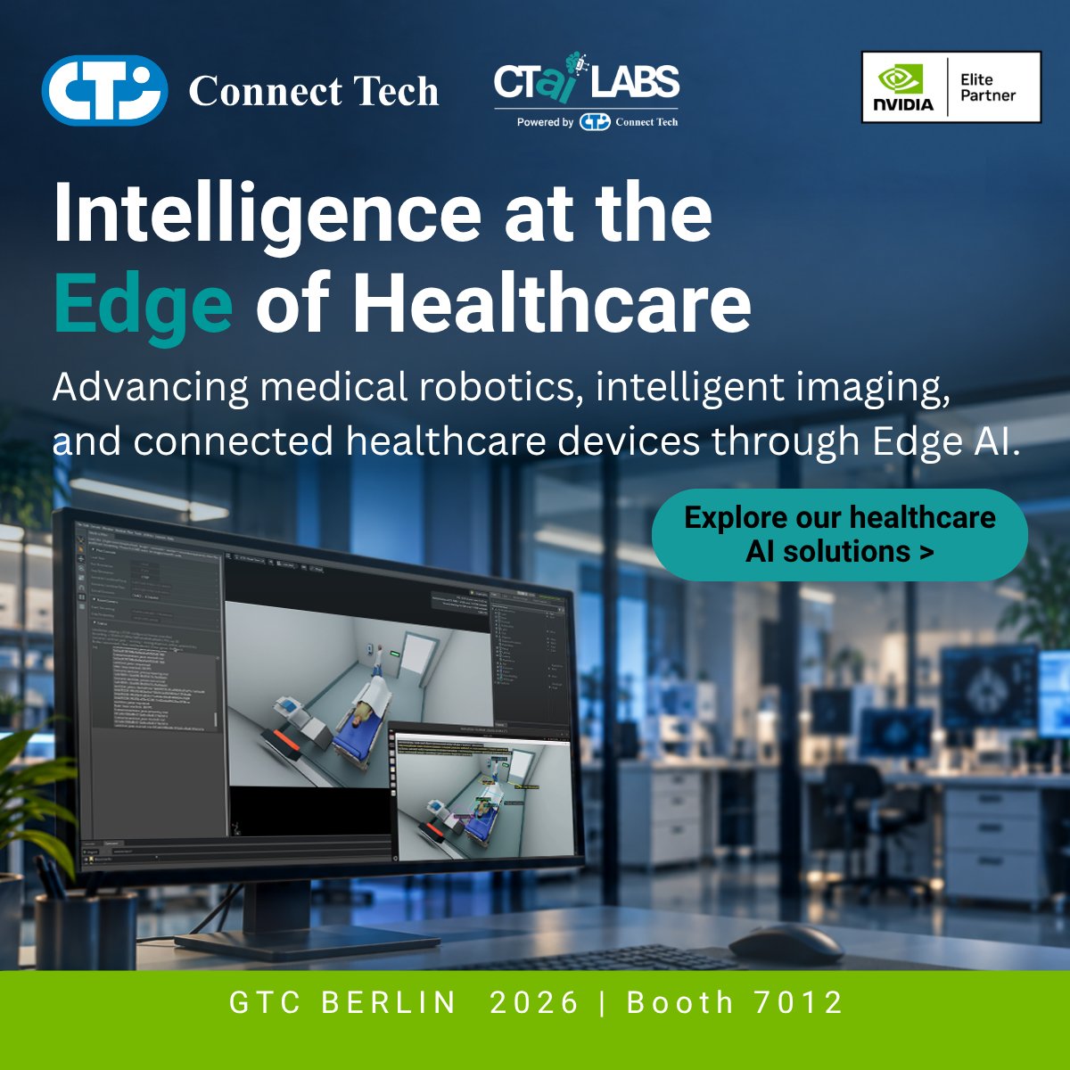 ConnectTechInc's tweet photo. Live at #GTCBerlin!

Connect Tech and @CTaiLABS are showcasing a healthcare Digital Twin, highlighting simulation, AI development, and system integration for medical technology.

See us at Booth 7012 with @siliconhighway

https://t.co/q93jsuzUIN

@NVIDIAGTC #EdgeAI #HealthcareAI https://t.co/TMllwkUdjy