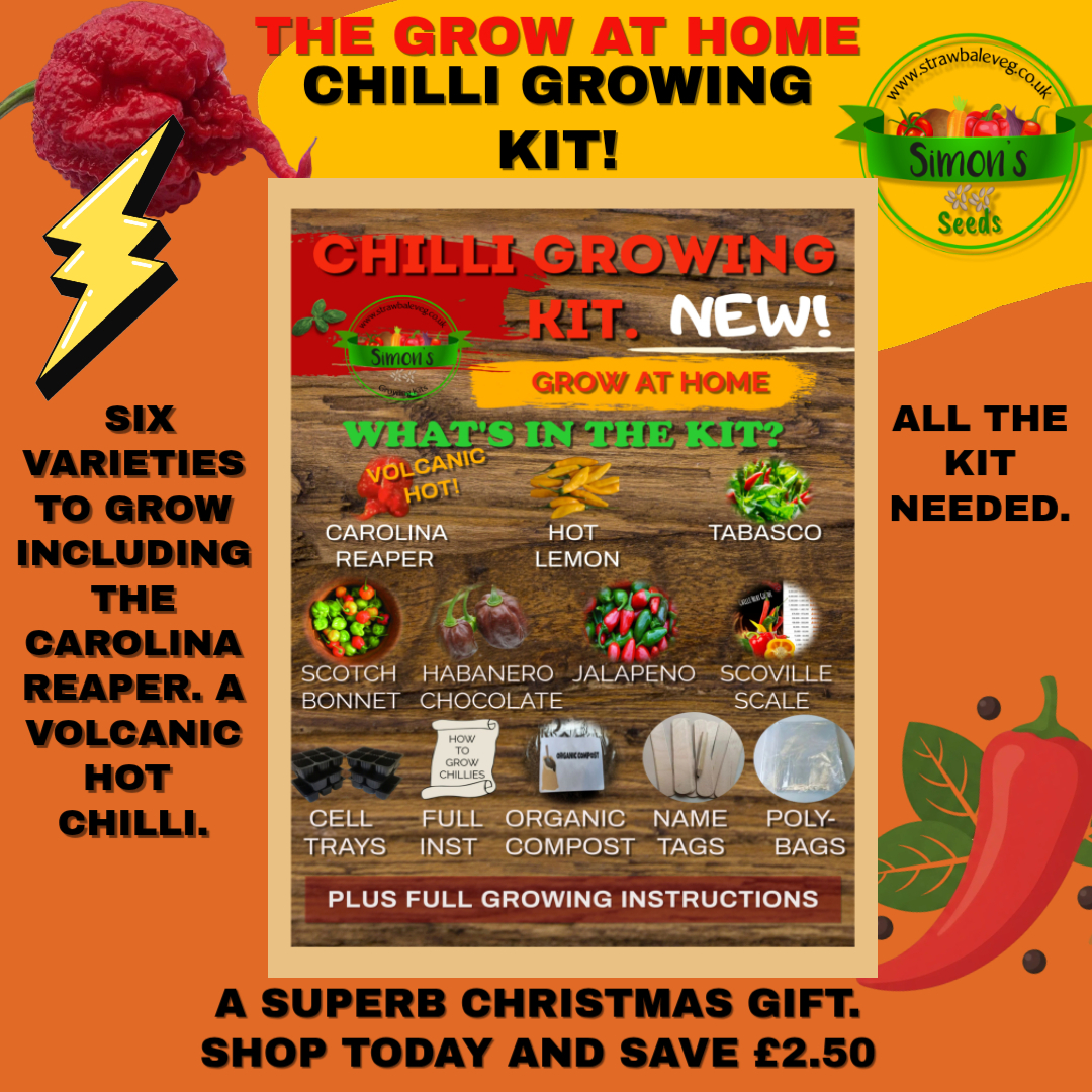 SimonsSeeds's tweet photo. The best Chilli Growing Kit in the UK. Six varieties to grow plus all the kit needed. A great gift. https://t.co/CumpSuBLKd #chillies #chillikit #chillichallenge #xmasgift https://t.co/8cnXIfNEeP