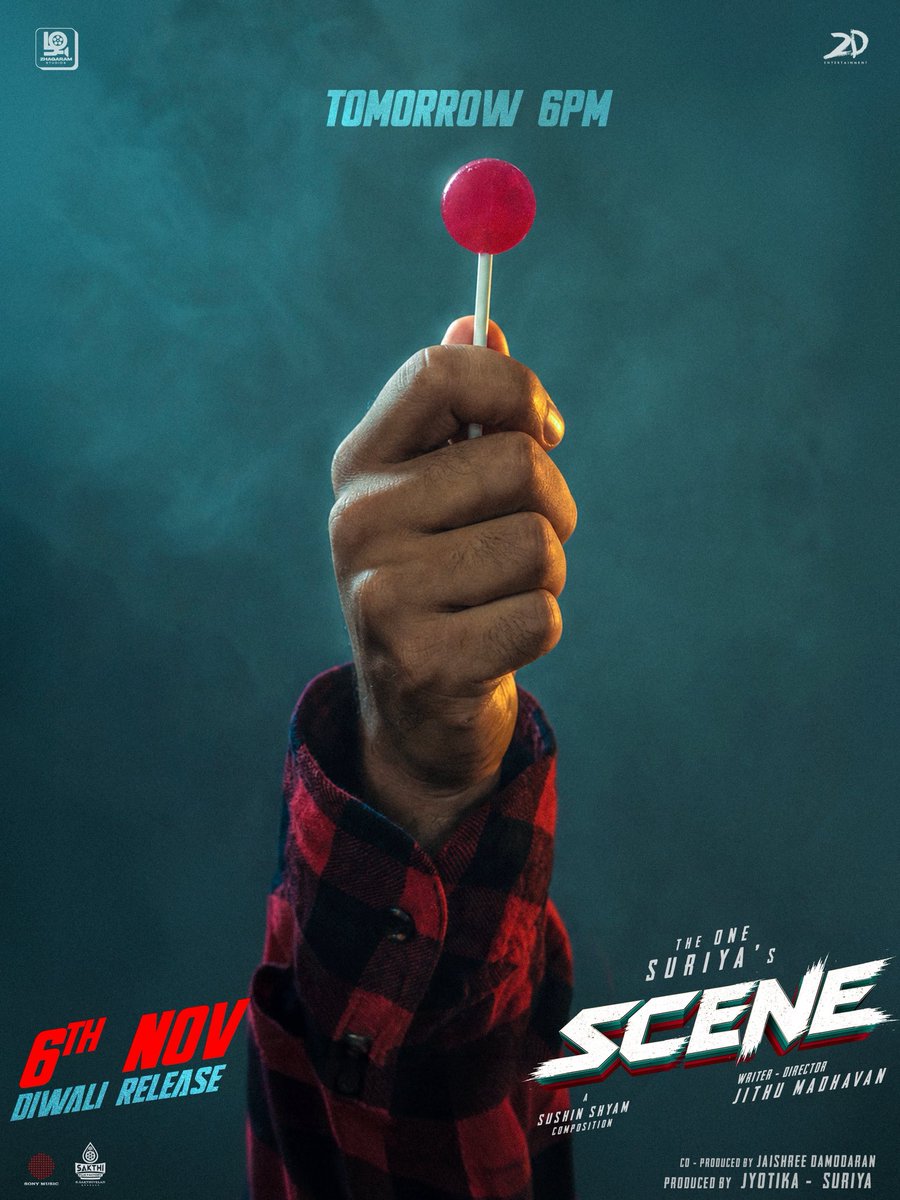 SakthiFilmFctry's tweet photo. It’s his time to enter the #SCENE 💥, Tomorrow 6PM! 🍭🧨

Worldwide In cinemas from November 6! #DiwaliRelease

@Suriya_offl @jithumadavan #Jyotika #NazriyaFahadh #Naslen @sushintdt @ChethanDsouza @Dravid_Selvam @kabilanchelliah @ZhagaramOffl @rajsekarpandian @2D_ENTPVTLTD @GokulamMovies @SakthiFilmFctry @pharsfilm @SonyMusicSouth @Linqmarqet @SceneTheMovie @prosathish