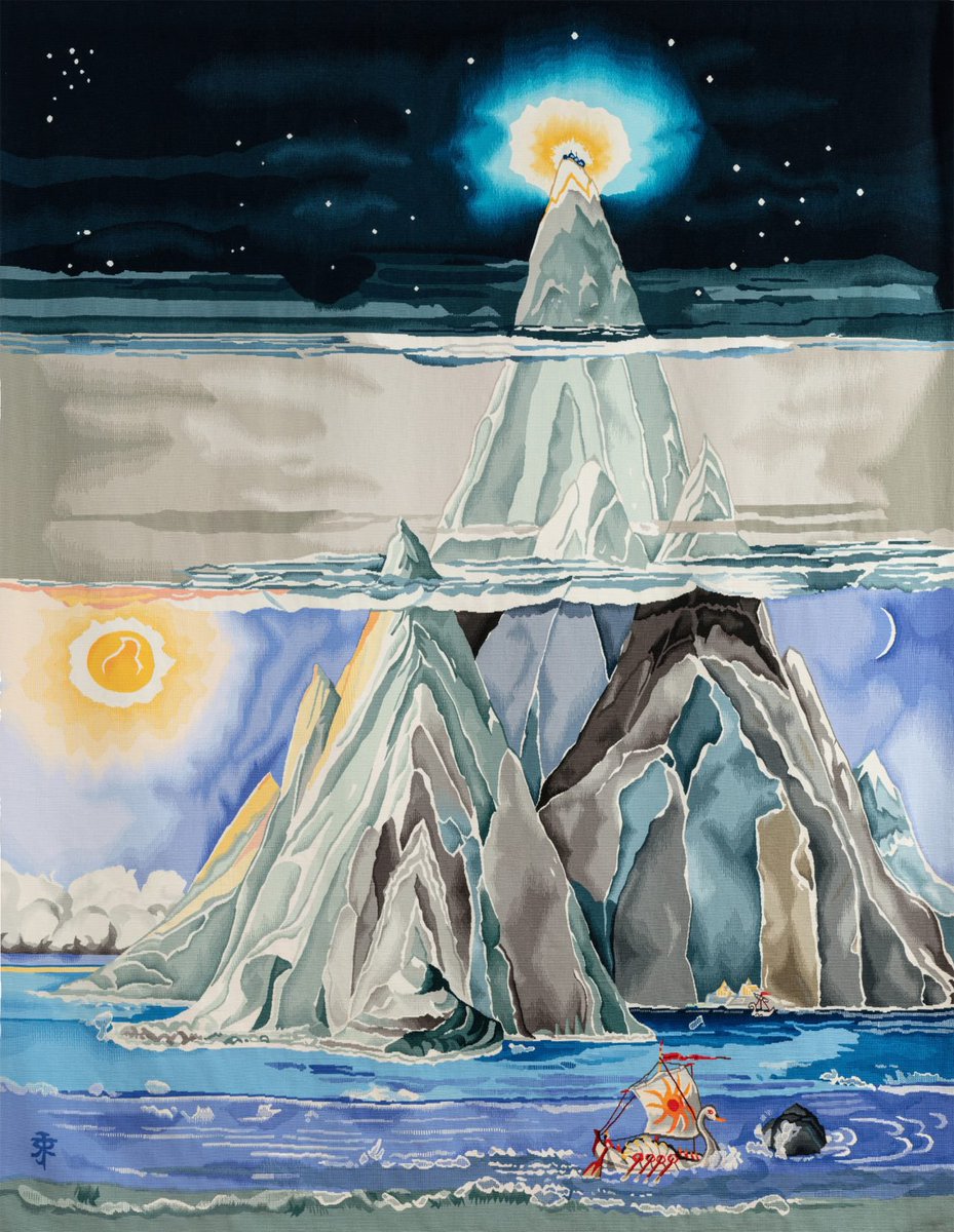 JovanGThinks's tweet photo. I respect the Jackson LotR films but I hate how they unintentionally caused fantasy's aesthetic to be hyperrealistic swords, warriors, and towns all the way down.

Tolkien’s art style has more in common with Mary Blair's Disney work &amp; Moomins than most modern fantasy portfolios. https://t.co/b7yJM3DUJ7