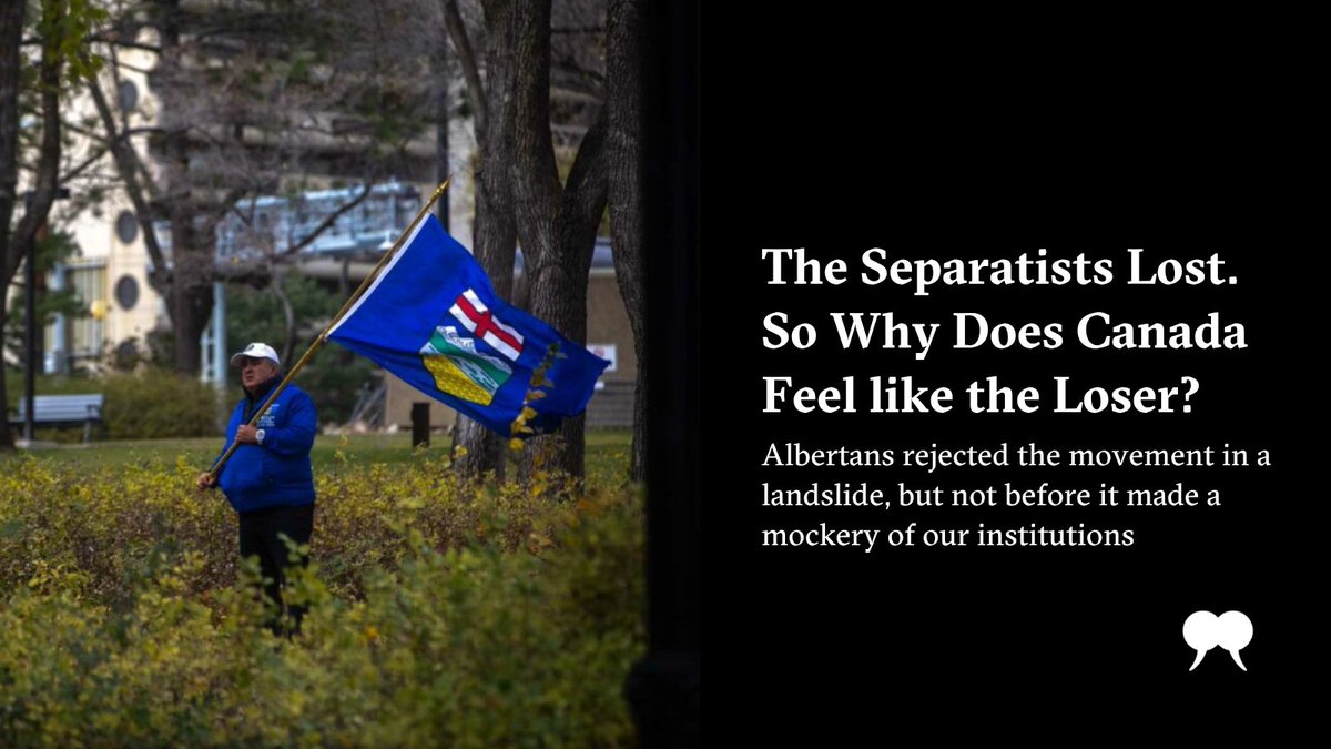 thewalrus's tweet photo. “This whole exercise has been a colossal failure, morally, intellectually, and constitutionally.”

In the aftermath of the Alberta vote, our editor-in-chief @cstarnino tries to make sense of what happened and the “cellular weakness” of our institutions: https://t.co/ZBuLrdsW5n https://t.co/HAwVIIvdj0