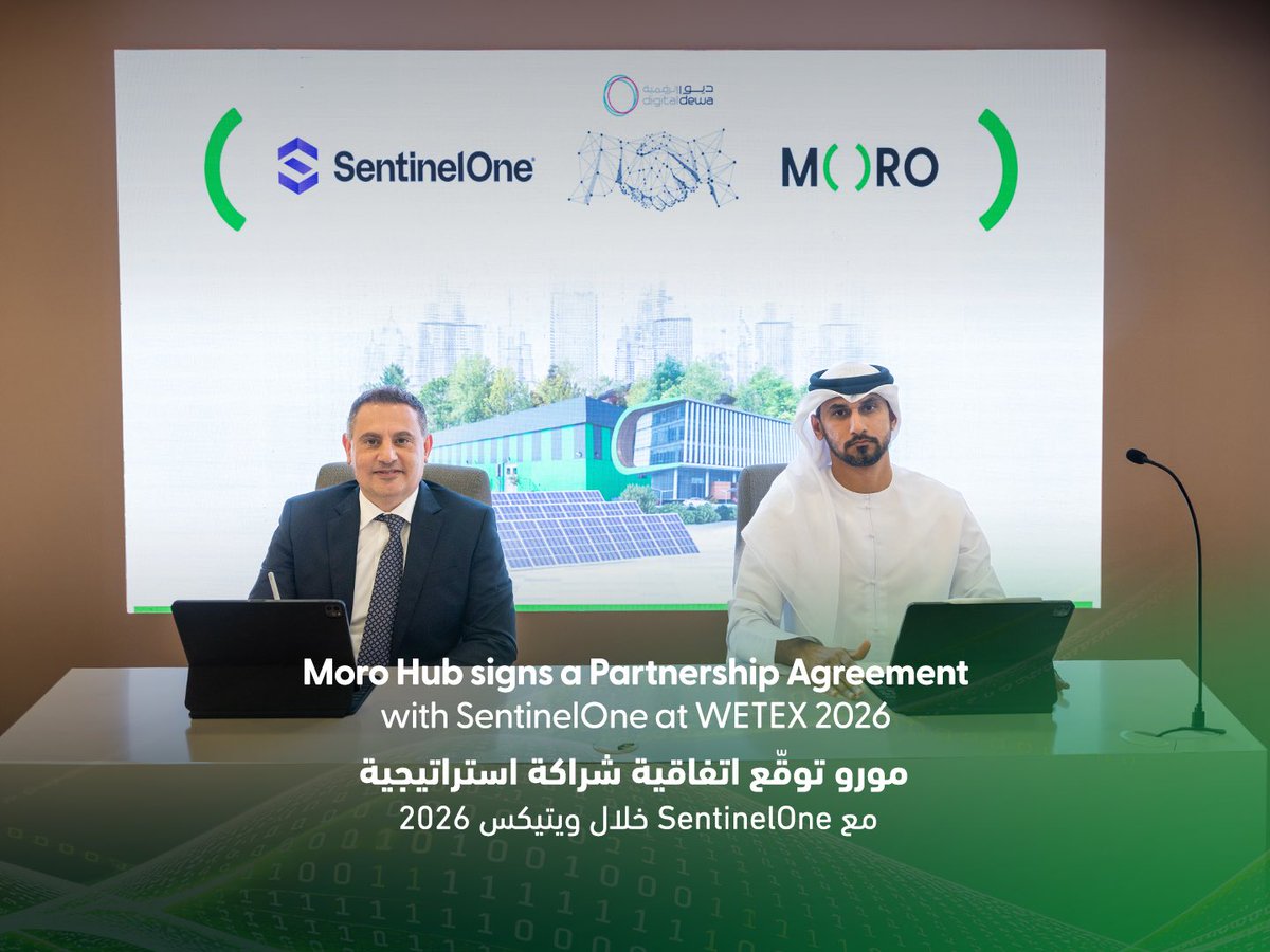 MoroHub's tweet photo. #MoroHub has signed a #PartnershipAgreement with #SentinelOne, a leading AI-powered cybersecurity company that provides autonomous endpoint, cloud, identity, and data protection to help organizations prevent, detect, and respond to cyber threats in real time. https://t.co/XdiojsjM7w