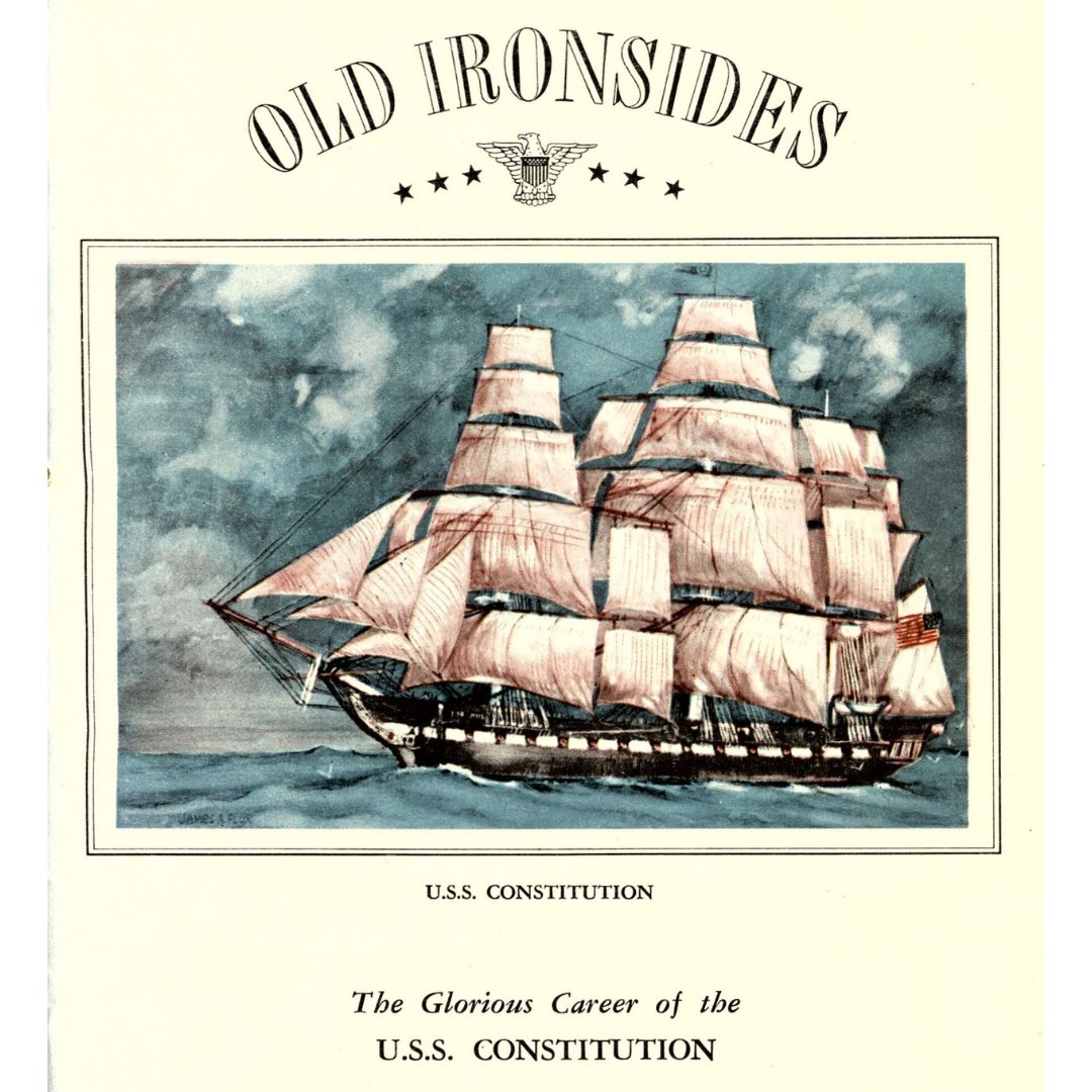 mastatelibrary's tweet photo. Happy Birthday to “Old Ironsides”! 🎉

On October 21, 1797, the USS Constitution was launched in Boston Harbor. To celebrate, we’re sharing images from Old Ironsides: The Glorious Career of the USS Constitution, a book from the State Library’s collections. #USSConstitution https://t.co/wnWZNjfiiB