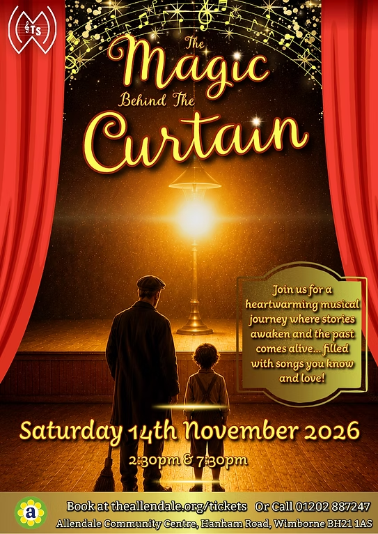 CentreAllendale's tweet photo. Wimborne Musical Theatre Society presents:
The Magic Behind The Curtain
Saturday 14th November, 2.30pm & 7.30pm
https://t.co/dNCl2SIUX0
#theatre #stage #performance #show #liveevents #acting #entertainment #musicals #culture #comedy #fun #arts #event #allendale #wimborne #dorset https://t.co/WjmRwZg38p
