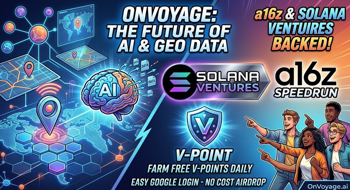 HowlChain's tweet photo. Don't sleep on OnVoyage! 🌐

A massive AI + Location-based (GEOFi) data network backed by top-tier giants like a16z Speedrun and Solana Ventures! 🚀

🔹 100% Free Airdrop Farming
🔹 Easy Google Login &amp; Daily Check-in

Join now and secure your V-Points! 💎
#OnVoyage @onvoyage_ai https://t.co/8TK8o5PvEO