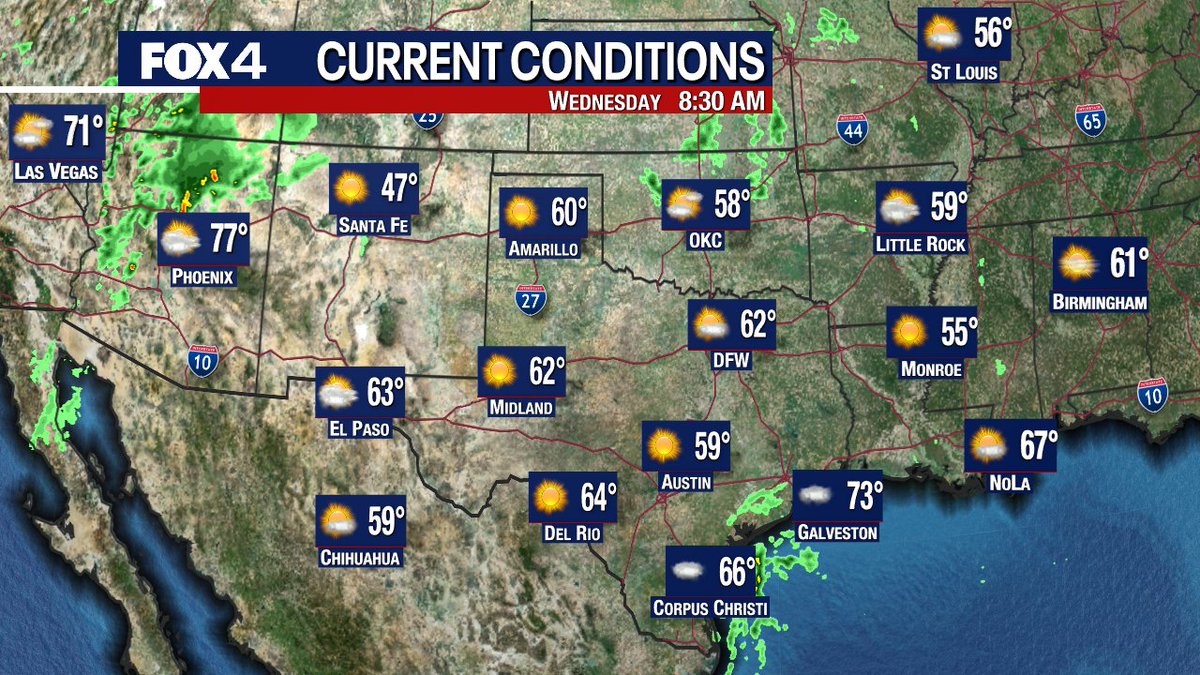 Fox4Weather's tweet photo. Currently across the region... #fox4weather #txwx https://t.co/WMcKpmSwca