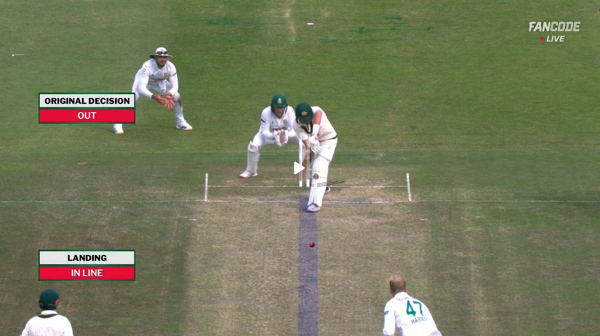 cutshotcricket's tweet photo. Brilliant bowling from Harmer ..Its NOT OUT

#TestCricket #AUSvsSA #SAvAUS #TravisHead #WTC27 #ChampionsLeague #CricketTwitter #CricketNews https://t.co/rG3QYGe8ic